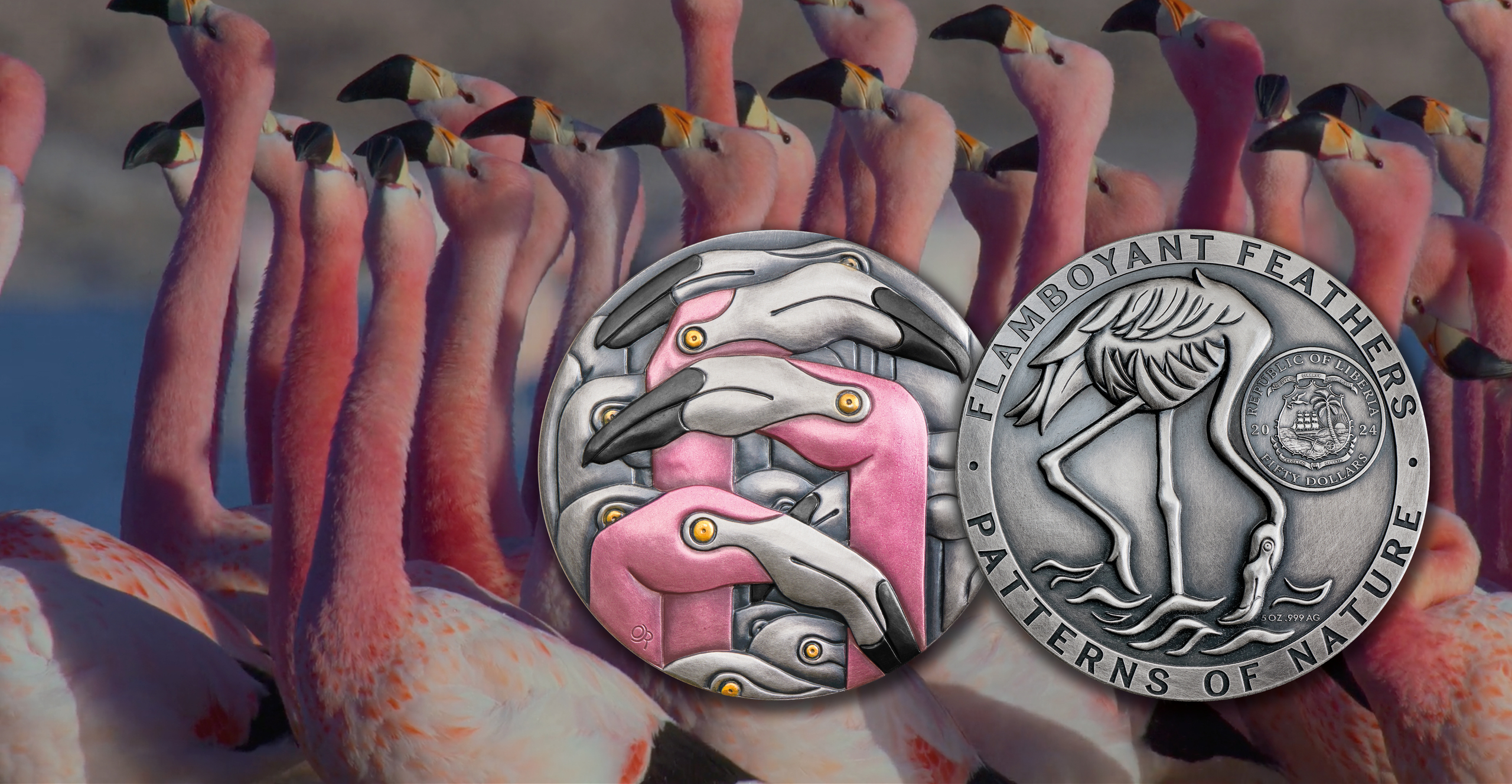 Patterns of Nature - Flamingo coin